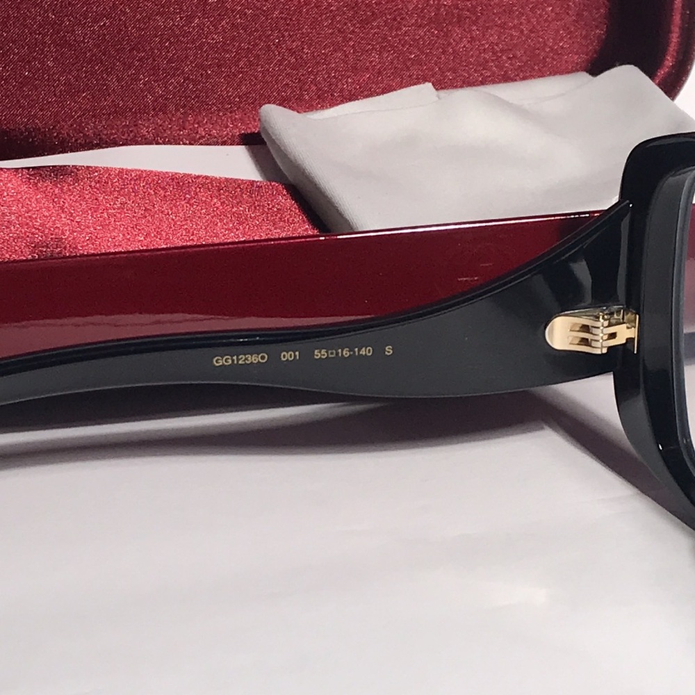 New Authentic Gucci GG1236o Black Women's Glasses - Picture 10 of 13